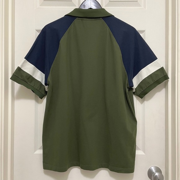 Lacoste Classic Fit Colorblock Polo Shirt Olive Green XL 6 Preppy Golf Tennis - Picture 2 of 8